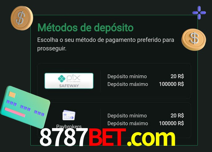 O cassino 8787bet.com oferece uma grande variedade de métodos de pagamento